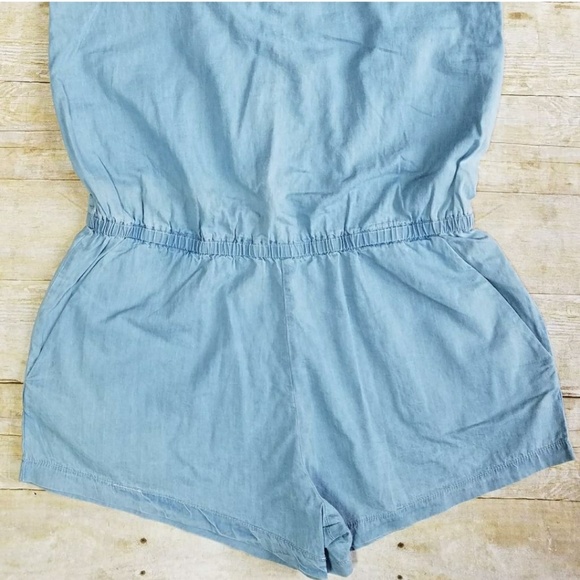 Fabletics Liza Romper In Light Blue Chambray - Picture 7 of 7